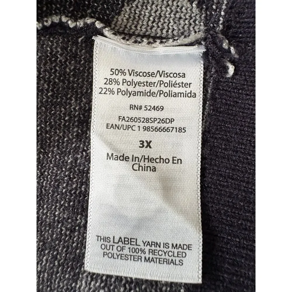 Polka Dot Navy Knit Cardigan Womens Plus Size 3X Preppy Soft Substantial Drapey